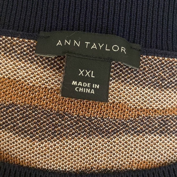 Ann Taylor sweater dress Womens Midi pullover crew neck puff sleeve Plus Sz XXL - Picture 6 of 8